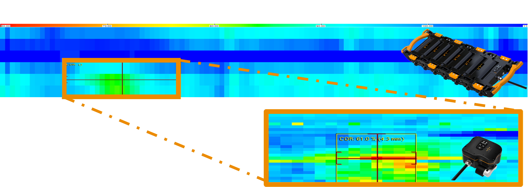 Corrosion mapping on ship hulls using standard PECA probes