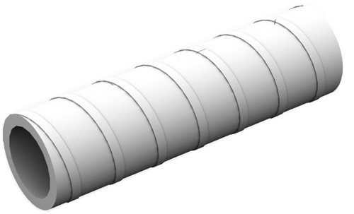 Helical scan path along entire pipe length