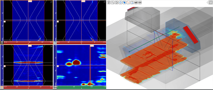 Multigroup configuration with three TFM exported into the 3D view