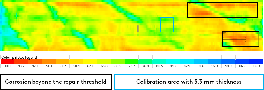 PEC C-Scan of Tank Roof Plate Showing Extensive Corrosion