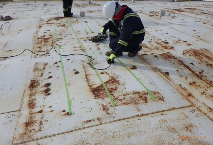 PEC Trials on Aboveground Storage Tank Roof