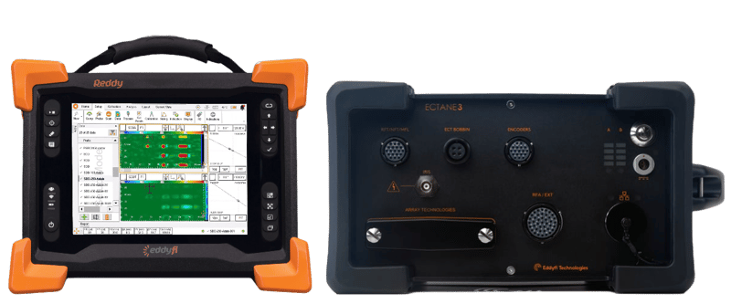 Reddy® surface ECA instrument (left) Ectane® 3 (right) for eddy current array surface inspections