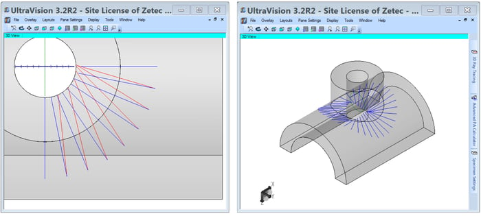 Saddle weld inspection technique development_ default rays (red) versus optimized rays-1