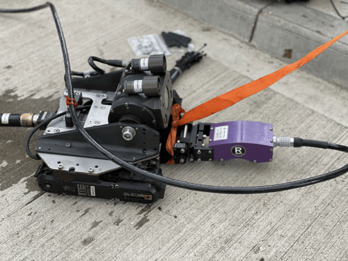 Probe mounted to VersaTrax M-series robotic crawler system
